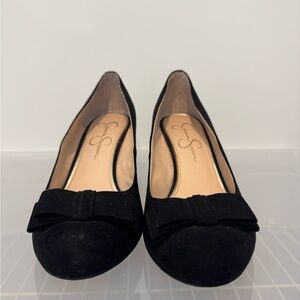 Jessica Simpson Suede Bow Wedges
